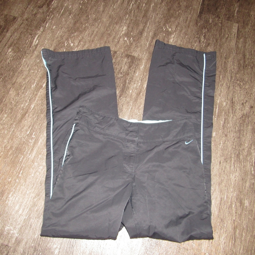 Nike womens black/light blue accents windbreaker pants size XS